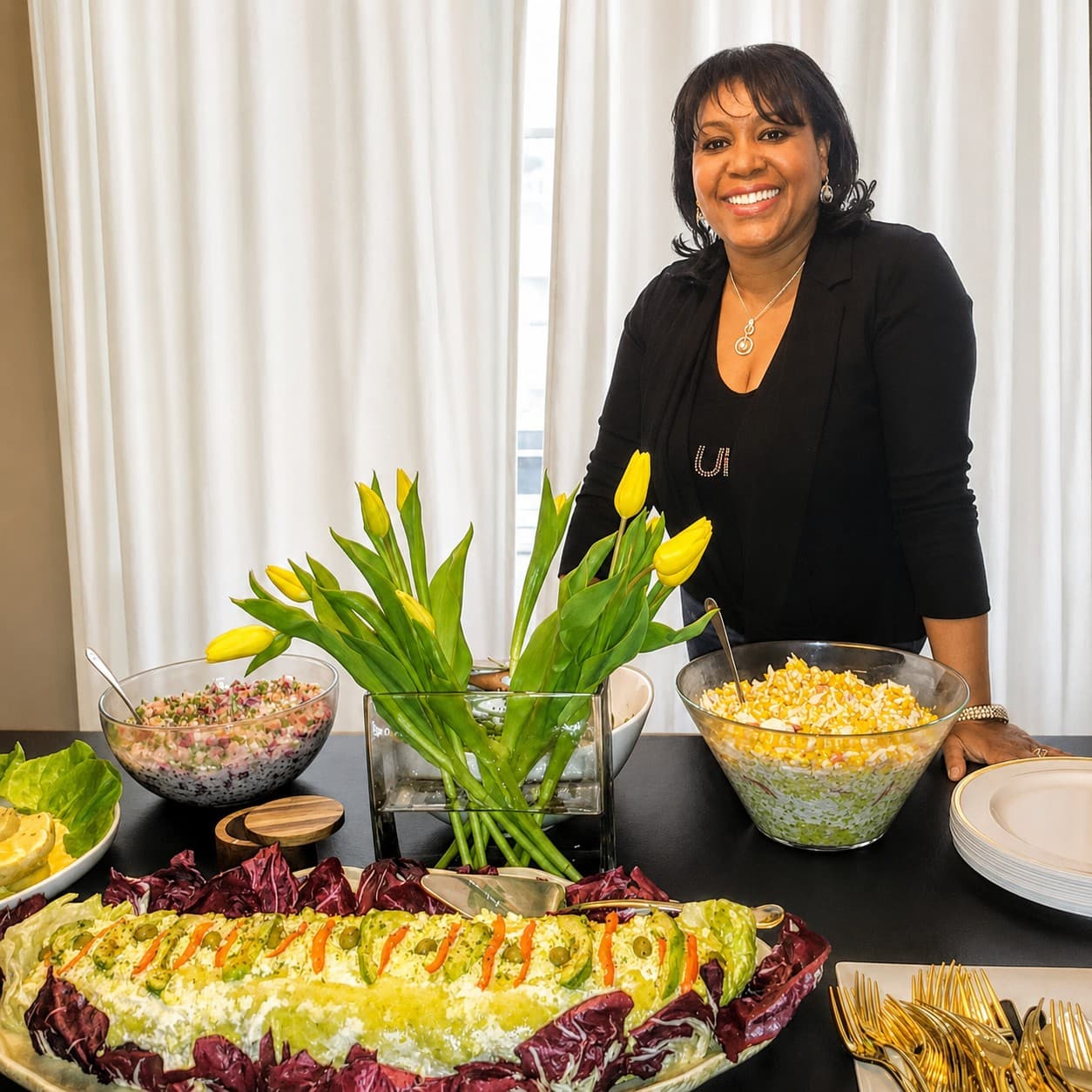 A prepared private-chef meal by Maria Mosquera.